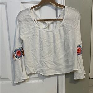 The Line of Style White Boho Women's Top